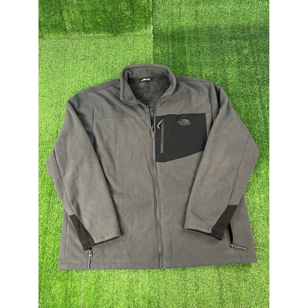 The North Face Mens Gray Sherpa Lined Full Zip Fleece Jacket XXL Heavy
